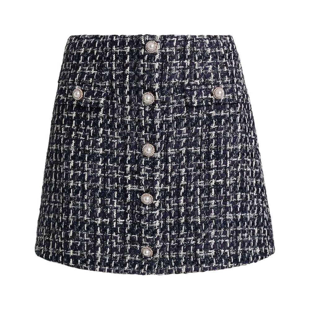 Generation Love Womens Jinny Tweed Mini Skirt 2 Navy/White/Multi - NWT